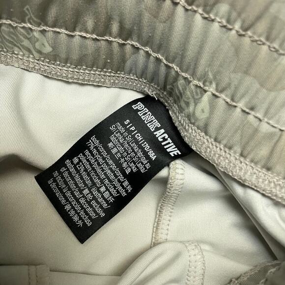 Pink Active Camo Logo Joggers Size Small Pull On Athleisure Athletic Leggings - Picture 2 of 3